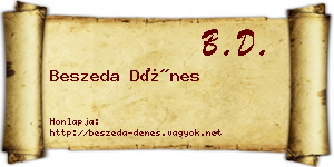 Beszeda Dénes névjegykártya