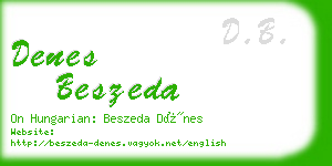 denes beszeda business card